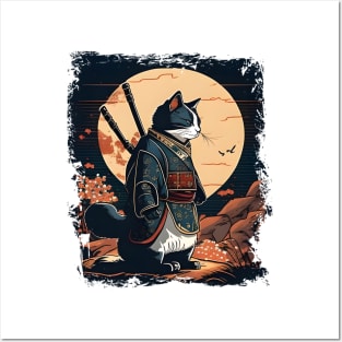 Japanese Cat Samurai Katana Catana - Love Cats Posters and Art